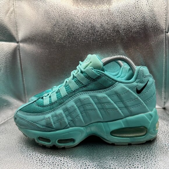Size 8 Nike Air Max 95 Essential Teal Turquoise Womens Lace-Up Running Sneakers - Picture 8 of 11